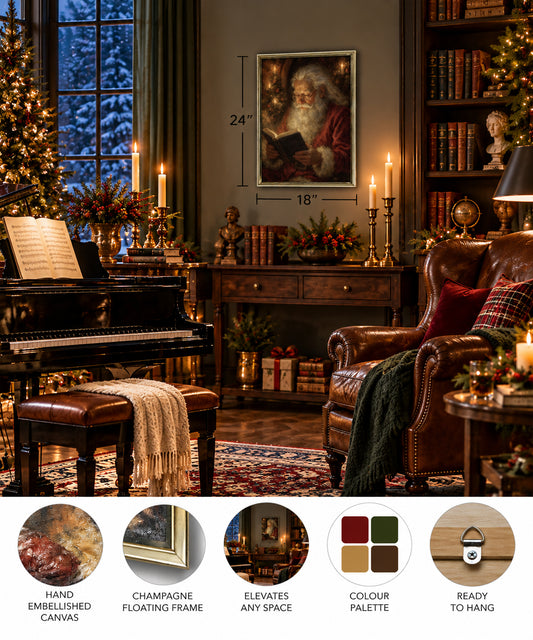 Santa Reading by Candlelight