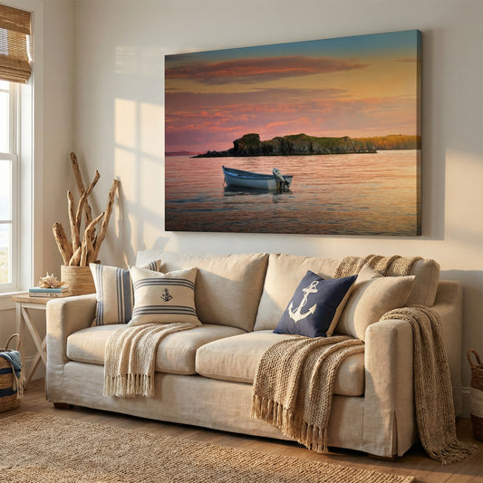 Evening Dory Sun Lit Islands