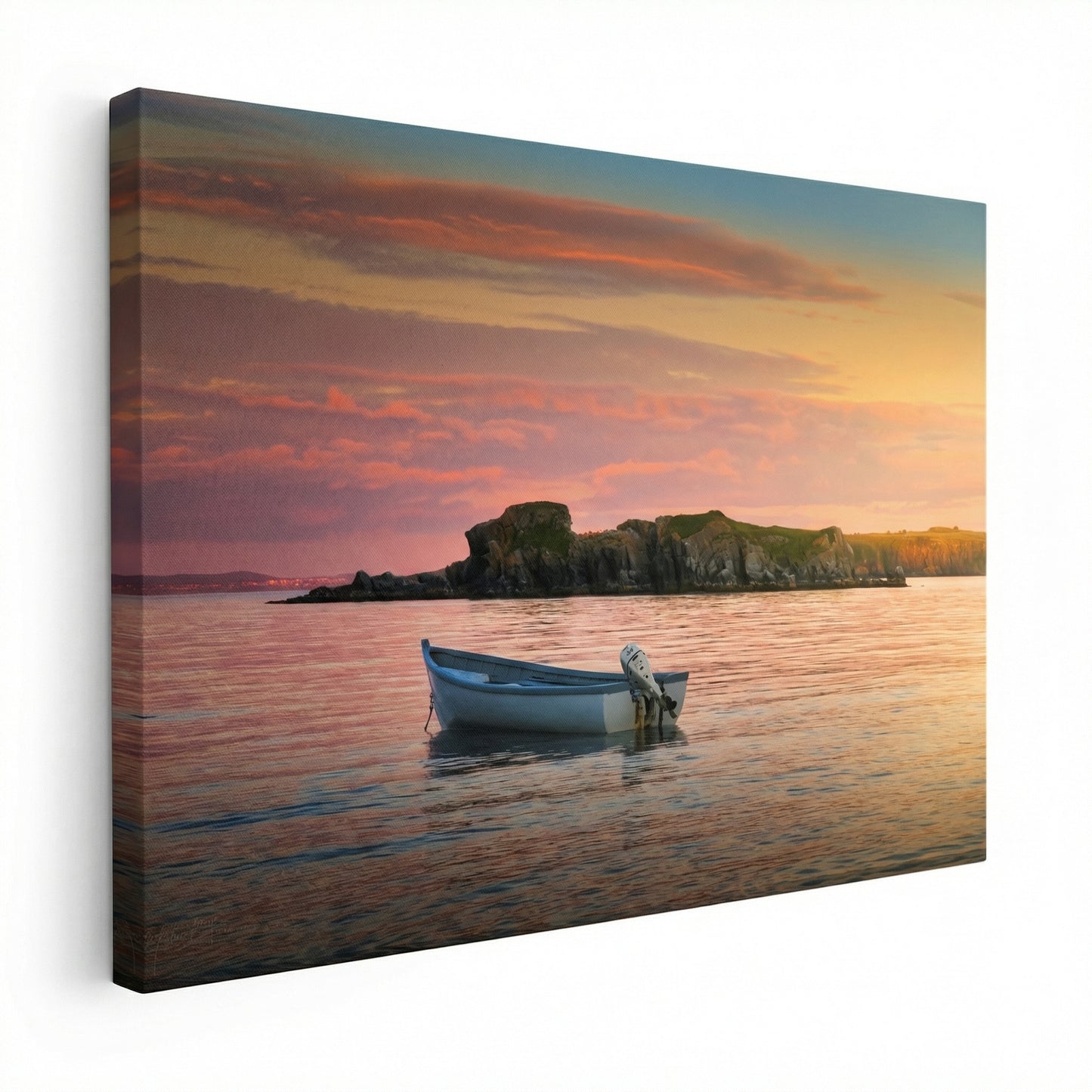 Evening Dory Sun Lit Islands