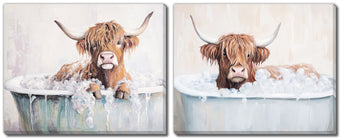 compare product Highland Cow Bath Set of 2