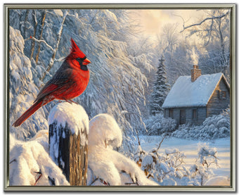 compare product Cardinal On A Snowy Fence