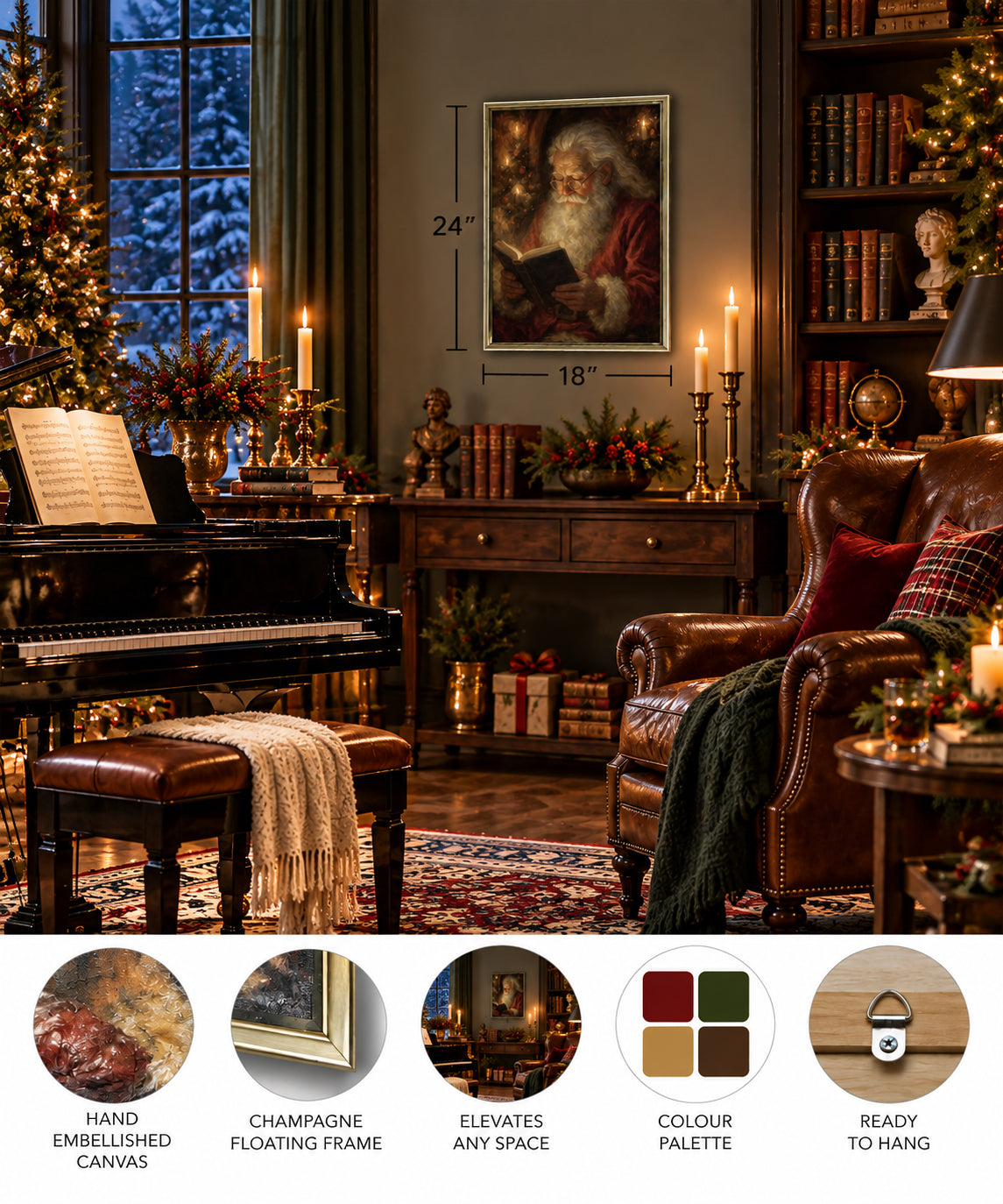 Santa Reading by Candlelight