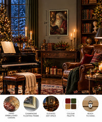 Santa Reading by Candlelight